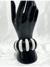 black and white bangle bracelet, chunky black bracelet, bold black and white bangle, modern statement bangle, polished black and whitejewelry, statement bangle