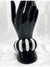 black and white bangle bracelet, chunky black bracelet, bold black and white bangle, modern statement bangle, polished black and whitejewelry, statement bangle