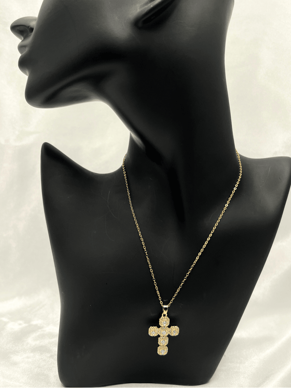 gold-tone crystal cross necklacecrystal cross pendant necklacesparkling cross necklace for womenreligious jewelry for womenelegant cross necklacegold-tone faith necklaceclassic crystal cross pendantwomen’s gold-tone cross jewelrystatement cross necklace with crystalsversatile cross necklace for women