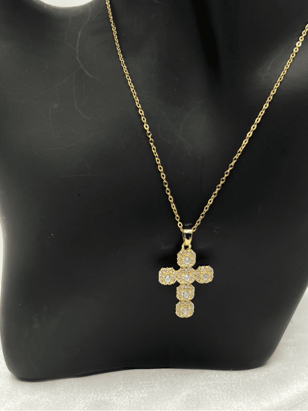 gold-tone crystal cross necklacecrystal cross pendant necklacesparkling cross necklace for womenreligious jewelry for womenelegant cross necklacegold-tone faith necklaceclassic crystal cross pendantwomen’s gold-tone cross jewelrystatement cross necklace with crystalsversatile cross necklace for women