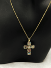 gold-tone crystal cross necklacemulticolored crystal pendant necklaceelegant cross jewelry for womenstatement cross necklacewomen’s gold-tone cross pendantcolorful crystal cross necklacebold religious jewelry for womentrendy gold-tone cross necklacewomen’s faith-inspired jewelrysparkling cross necklace for women