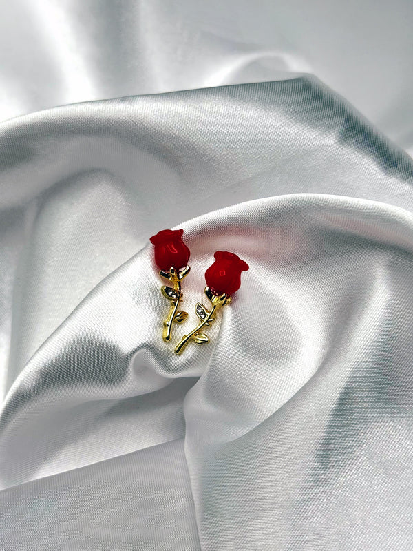 Eternal Rose Stud EarringsRed rose earringsFloral stud earringsPetite rose gold earringsRomantic jewelry for womenRed flower earringsLove-inspired earrings