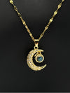 moon and gemstone pendant necklacecelestial jewelry for womensparkling crystal moon necklaceelegant lunar necklacewomen’s celestial fashion jewelrytrendy moon pendant necklacemagical gemstone jewelrygold-tone celestial accessoriesmoon-inspired jewelry for womenunique jewelry