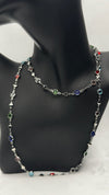 Multi-gem necklaceLong chain gemstone jewelryColorful statement necklaceSilver-tone gemstone necklaceVibrant long chain necklaceLayering chain jewelryElegant gemstone fashion necklaceWomen’s colorful jewelryVersatile long chain accessoryMinimalist silver necklaceStylish multicolor necklaceEveryday gemstone necklaceDesigner-inspired chain necklaceLightweight statement jewelryBold and colorful chain design