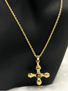 gold-tone cross pendant necklaceelegant cross necklace for men and womenbold cross jewelrychic jewelryclassic necklacetwisted chain cross necklacereligious pendant necklacemeaningful gold-tone jewelrystatement cross necklacespiritual fashion accessoriesclassic gold cross necklaceluxury religious jewelryunique jewelry