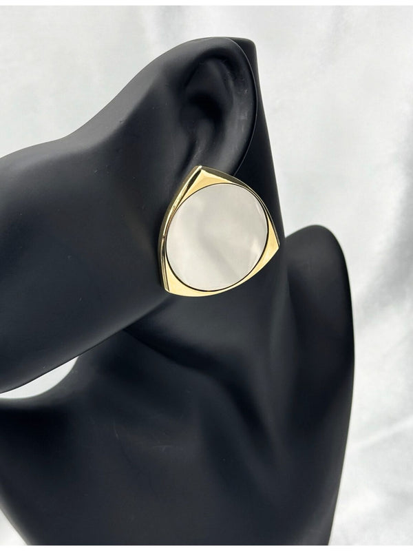 reflections of grace earrings, mirror teardrop earrings, gold framed mirror earrings, modern statement earrings, reflective teardrop jewelry, gold silver earrings