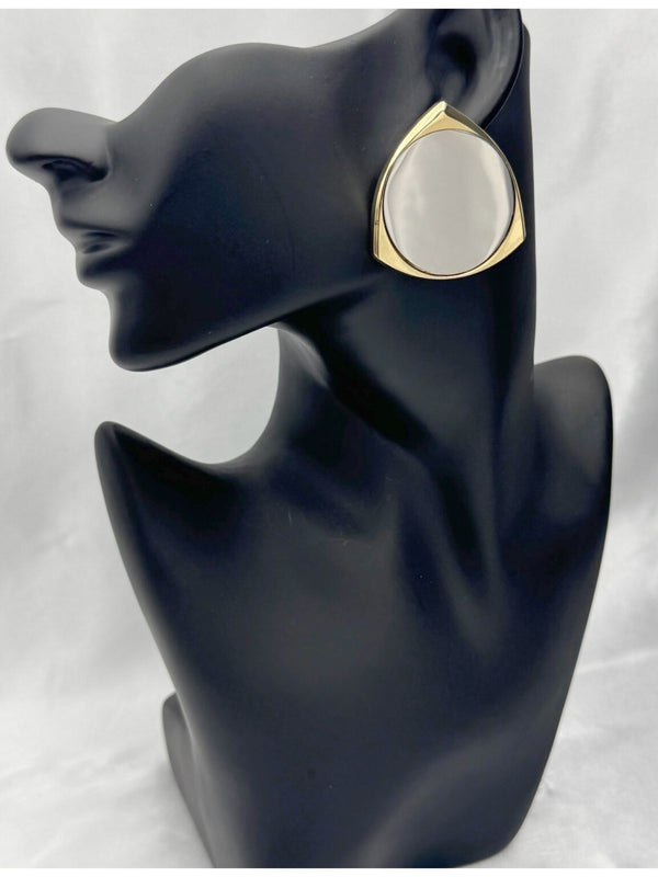 reflections of grace earrings, mirror teardrop earrings, gold framed mirror earrings, modern statement earrings, reflective teardrop jewelry, gold silver earrings