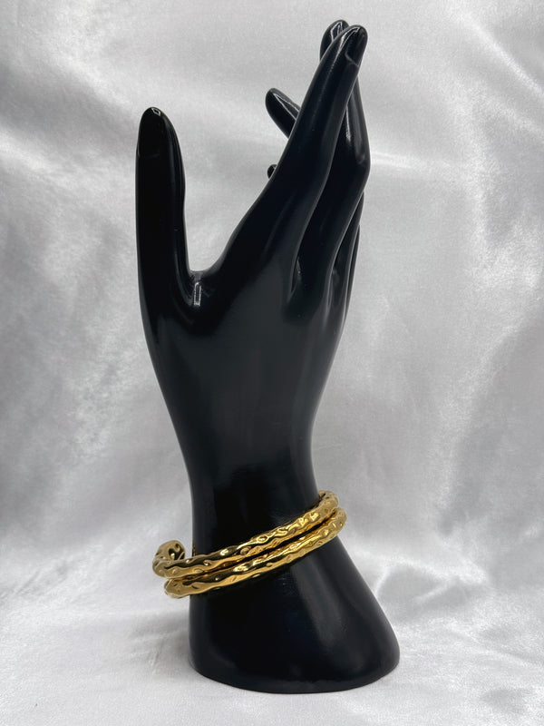 ripple bangle bracelet, silver tone wavy bracelet, minimalist ripple jewelry, unique textured bangle, modern silver bracelet, statement wrist accessory, sleek ripple design