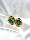 Vintage-inspired earringsstatement studsstatement earringsclassy Royal green stone earringsLuxury statement earringsElegant vintage jewelryGold and green gemstone earringsClassic pearl accent earringsRegal-inspired earrings for womenVintage Queen jewelry