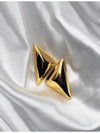 Gold statement earringsPyramid gold earringsBold geometric earringsModern gold earringsEmpowering jewelry for womenFashion earrings goldUnique gold-tone earringsStylish angular earrings
