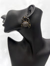 Queen's Claw earringsBlack and gold crab earringsUnique crab statement earringsOcean-inspired jewelry for womenBold fashion earrings with animal designBlack and gold statement earringsIntricate crab earrings